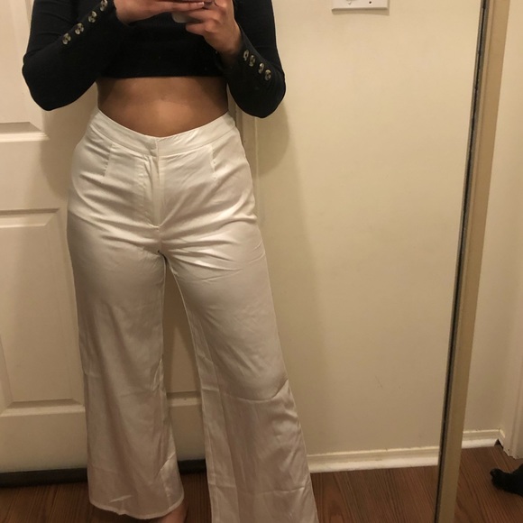 White Satin Pants - Picture 2 of 4